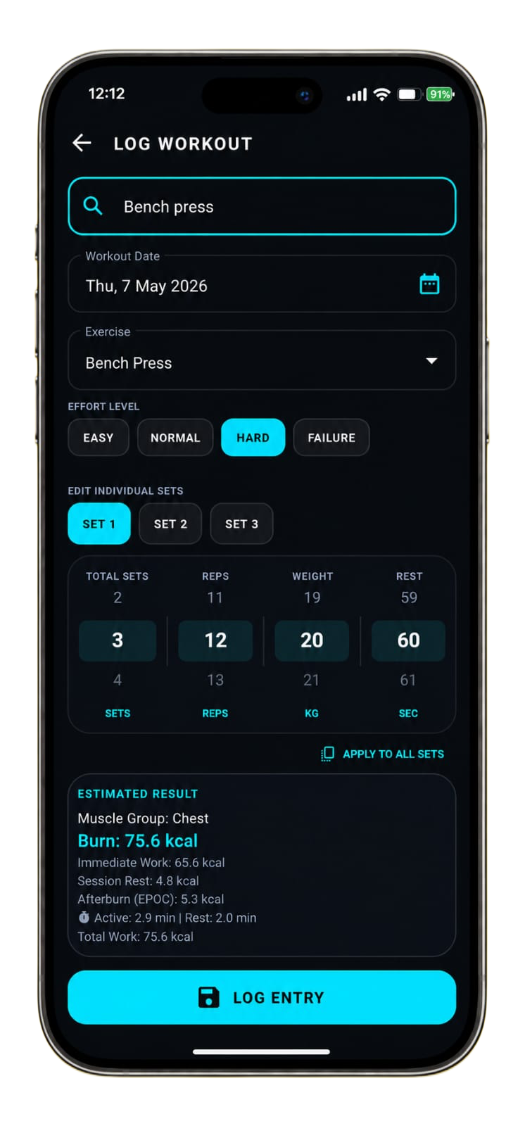 Workout Tracking Mockup